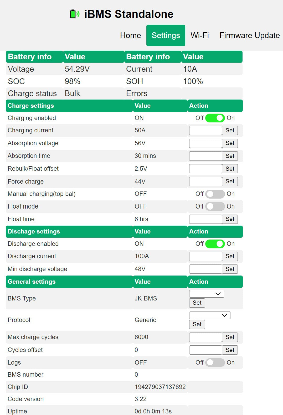 iBMS for JK-BMS(original) Standalone